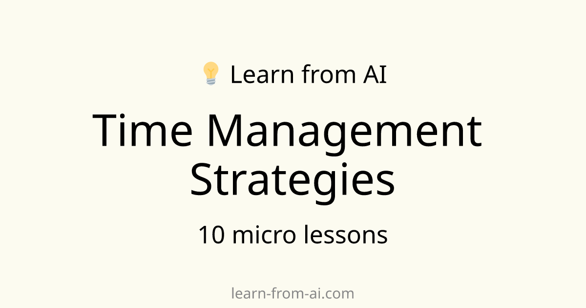 Time Management Strategies